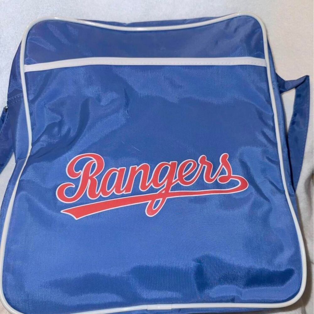 Vintage 1988 Texas Rangers Shoulder Bag MLB Retro Blue Stadium Travel Tote USA
